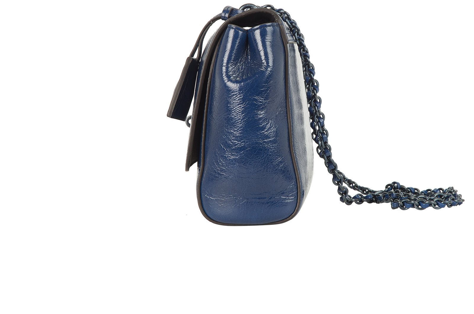 Medium Lily, &pound;450, Handbags, Blue, Patent Leather, Bottom view